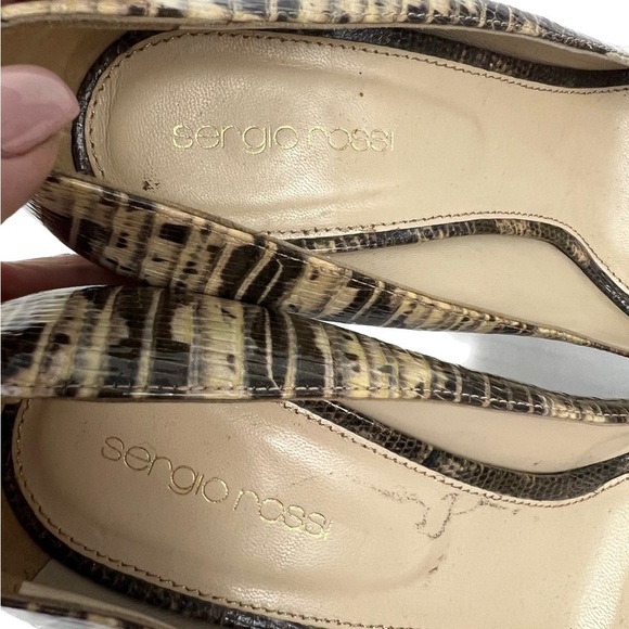 Sergio Rossi Two Tone Water Snake Platform Peep-toe Pumps - Size 40.5 / … - Picture 9 of 13